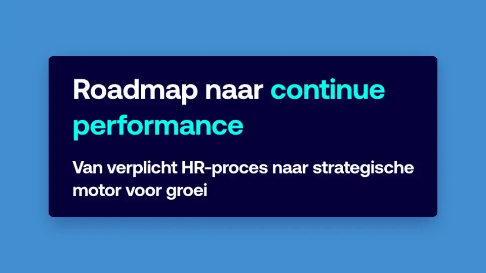 De titel van het e-book ‘Roadmap naar continue performance’